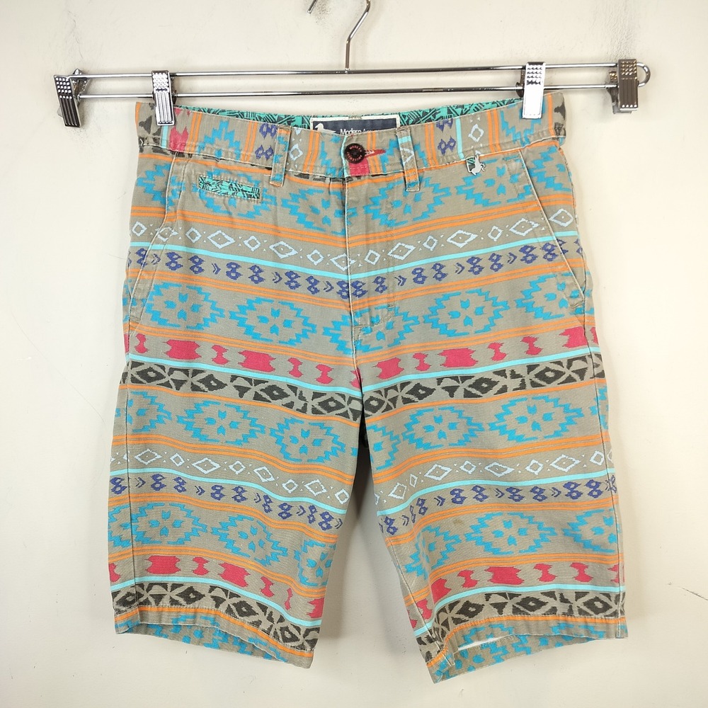 Modern Amusement Shorts Mens 30 Aztec Geometric Southwest Tan Multi Cotton